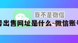 微信帐号出售网址是什么-微信账号出售网